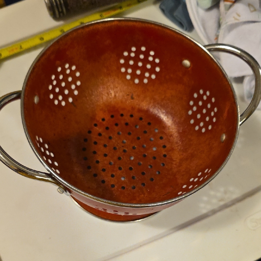 Source Unknown Rustic Red Colander